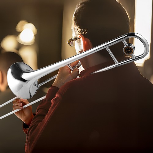 Flat trombone gold brass - flat,